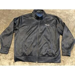 Huk Pullover Mens XL Blue Full Zip Performance Fishing Kryptek Dark Navy Camo